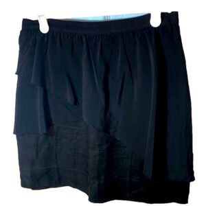 Wilfred Aritzia Black Linen Blend Layered Mini Skirt Size 6